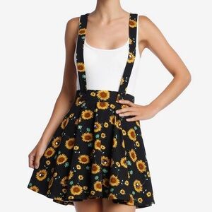 Sunflower & Skull Suspender Skirt
